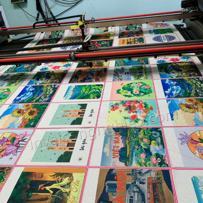 cắt vải may túi